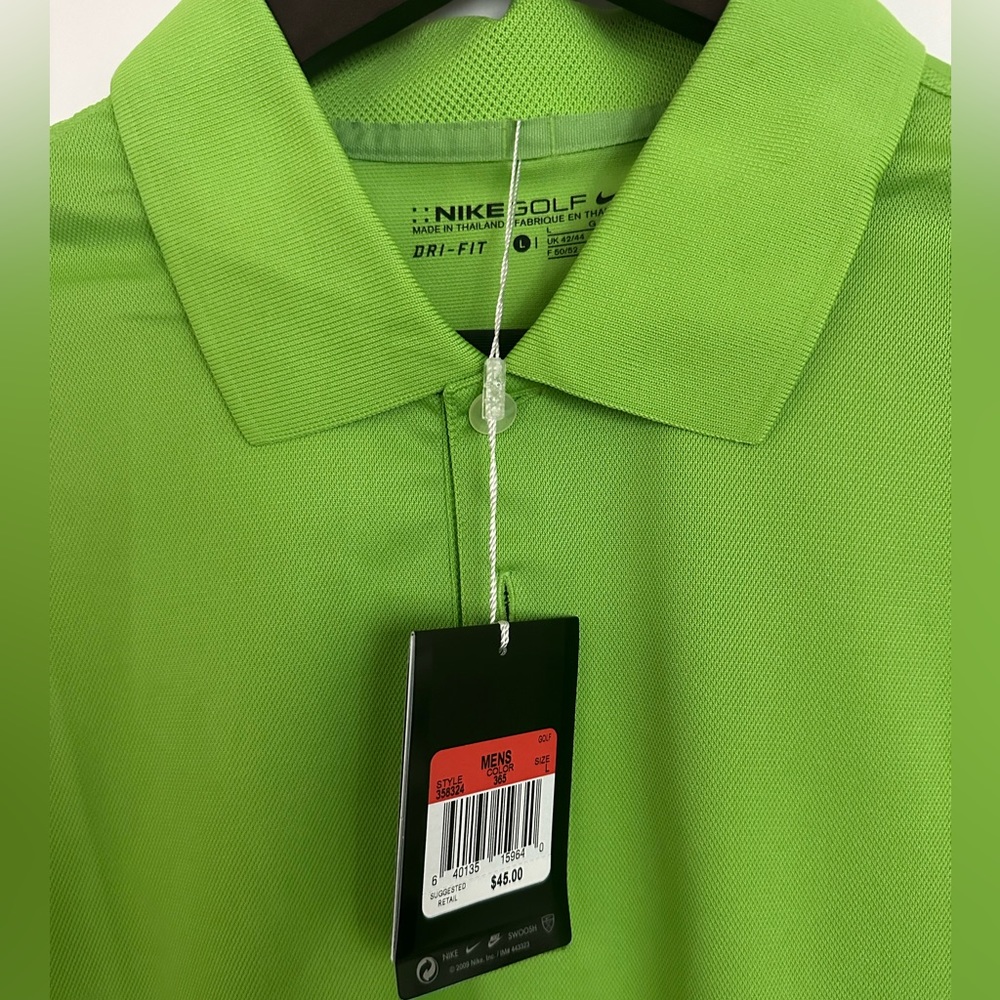 Nike Golf Shirt Men’s Large NWT Dri Fit Performance Polo Green - Picture 2 of 3